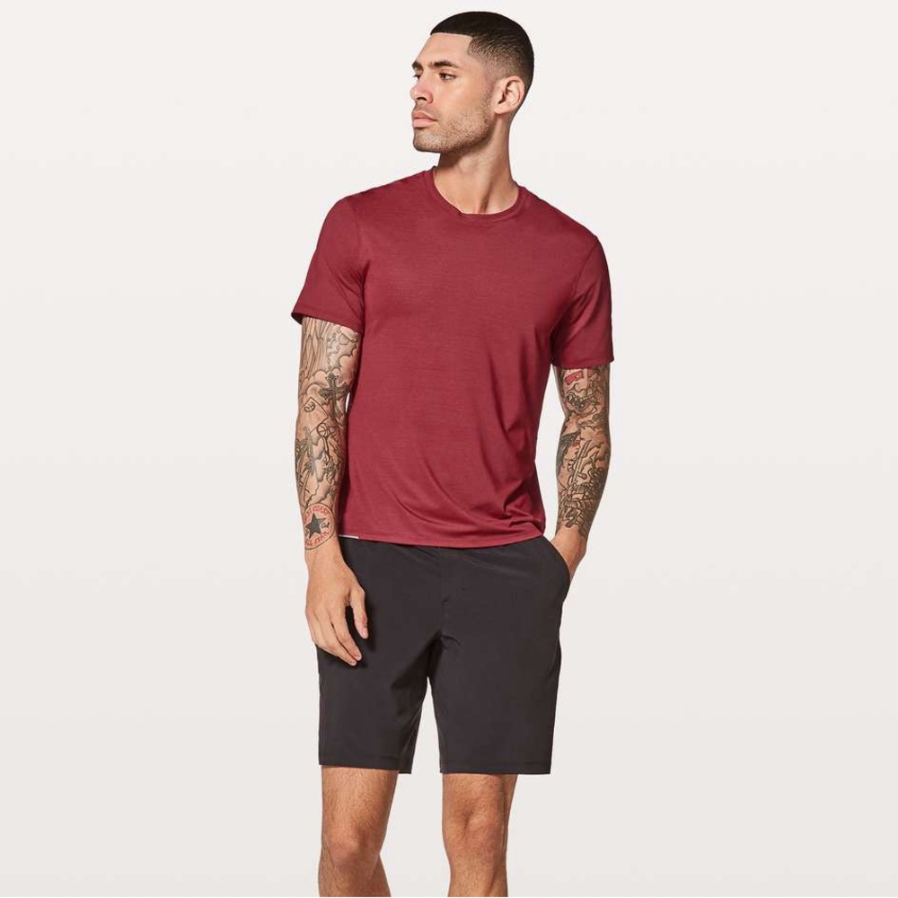 Lululemon Men’s Runway Short Sleeve Athletic T-Shirt Size (L) Large -Caliente - Picture 10 of 14